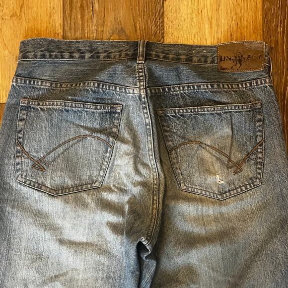 VTG 90s Unionbay Wide Leg Baggy Jeans Mens 34x32 Grunge Faded Skater Hong Kong - Picture 6 of 11